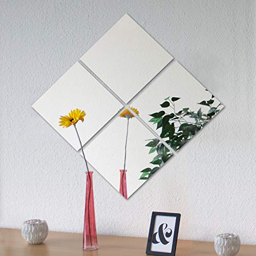 4 Stück Spiegelfliesen je 30x30cm Spiegelkachel Fliesenspiegel Spiegel Wanddekoration Wandspiegel Klebespiegel