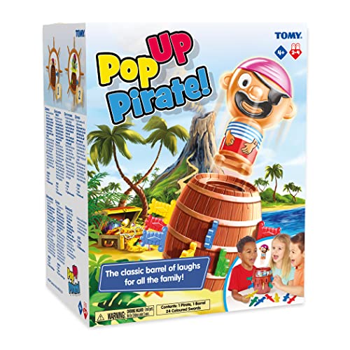 TOMY T7028A1 Kinderspiel 'Pop Up Pirate', Hochwertiges Aktionsspiel für die Familie, Piratenspiel zur Verfeinerung der Geschicklichkeit Ihres Kindes, Gesellschaftsspiel ab 4 Jahren, Pop up Spiel