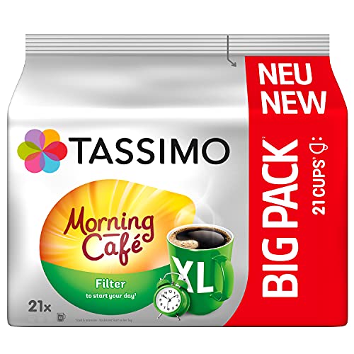 Tassimo Kapseln Morning Café Filter XL, 105 Kaffee Kapseln im Big Pack, 5er Pack (5 x 21 Getränke) 787 g