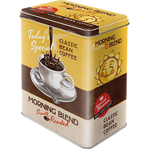Nostalgic-Art Retro Vorratsdose L, Coffee – Morning Blend – Geschenk-Idee für Kaffee-Liebhaber, Große Kaffee-Dose aus Blech, Vintage-Design, 3 l