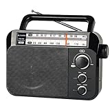 Retekess TR604 Kofferradio,Tragbares Radio,Einfaches Radio,Netzkabel oder Batteriebetrieb,Großer Knopf,Großer Lautsprecher,Einstellbare Höhen und Bässe,Radio für Senioren,Muttertagsgeschenk
