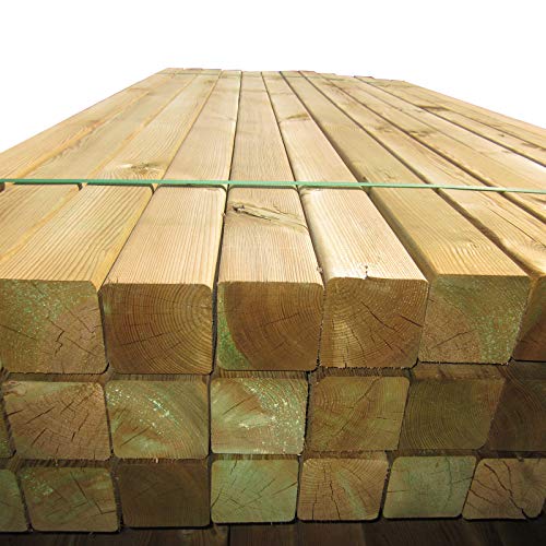 10 Stück Holzpfosten 9x9 cm Länge 300 cm Kantholz-Pfosten mit Kopf gekappt