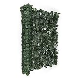 blumfeldt Fency Dark Ivy - Sichtschutz, Windschutz, Lärmschutz, 300 x 100 cm, Efeublätter, hohe Blickdichte, kunststoffummanteltes Gitternetz, 6 x 6 cm Maschenweite, dunkelgrün