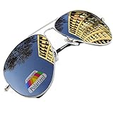 MFAZ Morefaz Ltd Herren Damen Lila Sonnenbrille Klassische Pilotenbrille Polarisierten Gespiegelt Pilot Mehrfarbig (A Silver)