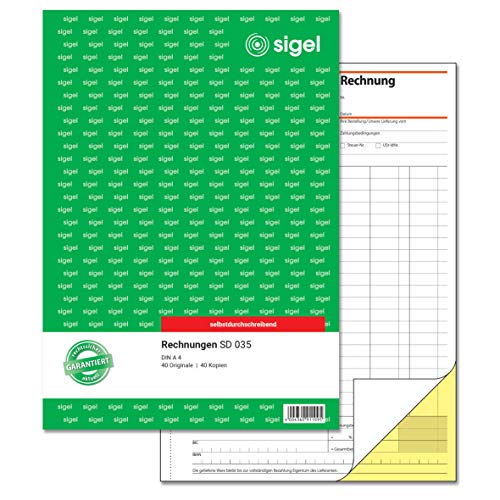 SIGEL SD035 Rechnungen, A4, 2x40 Blatt, selbstdurchschreibend