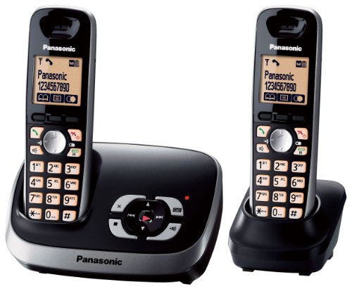 Panasonic KX-TG6522GB Duo Schnurlostelefon mit Anrufbeantworter schwarz