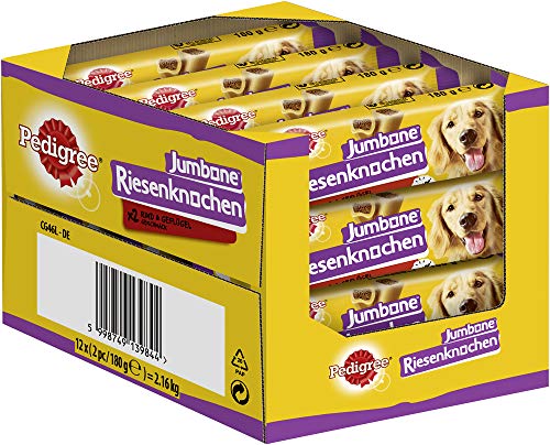 Pedigree Hundesnacks Riesenknochen für mittelgroße Hunde mit Rind & Geflügel, 24 Stück (12 x 2 Stück)
