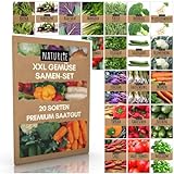 20er Gemüse Samen Set von Naturlie, 20 Sorten Premium Gemüse Saatgut im Gemüseset für den Anbau im Garten, Hochbeet oder Balkon - XXL Gemüsesamen Sortiment - Samenfestes Saatgut!