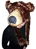 Bären-Mütze als Kostüm, F75, für Erwachsen-e Männer Frau-en, Grizzly Braun-Bär Kostüm-e Fasching Karneval Fasnacht Faschingskostüm-e Karnevalskostüm-e