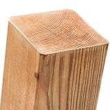 BooGardi Imprägnierte Holzpfosten · 18 Größen · 9x9x180 cm · Vierkantpfosten mit flachem Kopf · Kiefer · Kantholz Balken