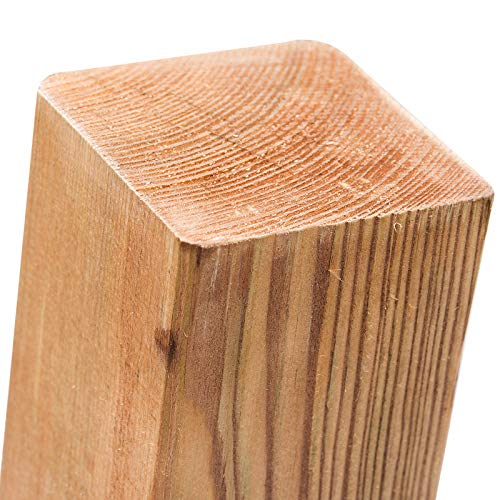 Imprägnierte Holzpfosten (KDI) 9x9x180cm· Vierkant Zaunpfähle in 18 Größen aus Kiefer mit flachem Kopf (Flachkopf)
