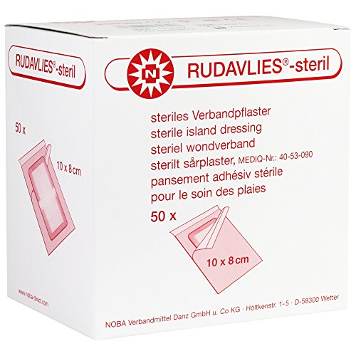 Noba Rudavlies, steriles Verbandpflaster, Wundverband, Pflaster, 10x8cm, 50 St