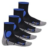 CFLEX Damen und Herren Running Funktions-Socken (4 Paar) Laufsocken - Schwarz-Blau 43-46