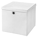 1 Stück Faltbox Weiß 28 x 28 x 28 cm Aufbewahrungsbox faltbar mit Deckel
