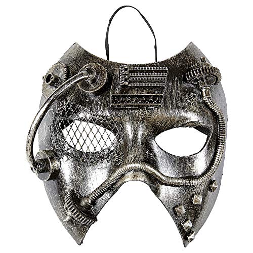 Widmann 09650 - Steampunk Maske, silberfarben, Maskenball, Mottoparty, Karneval