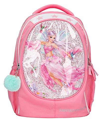 Depesche 11182 Schulrucksack für Mädchen im FANTASYModel Fairy Design in pink, ca. 44 x 34 x 24 cm groß, 19,6 Liter und 930 g leicht, gepolsterte Träger und belüfteter Rücken