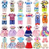 Miunana 11 Kleidung Schuhe für 6 Zoll 15 cm Puppen = 5 Kleider + 2 Schuhe für Mädchen Puppen + 4 Kleidung für Junge Puppen