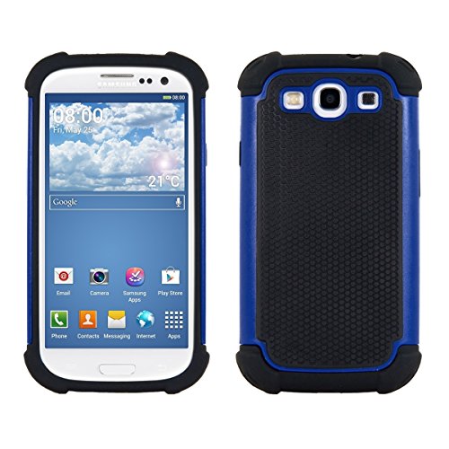 kwmobile Hülle kompatibel mit Samsung Galaxy S3 / S3 Neo - Hybrid Handy Cover Handyhülle Case Schutzhülle in Blau Schwarz