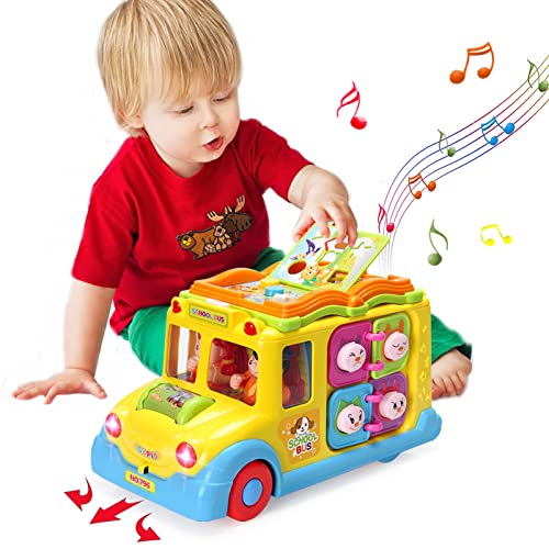 ACTRINIC Baby Spielzeuge Pädagogisches Intellektuelles Bus ,Verschiedenen Tiergeräuschen/Musik/omnidirektionalem Bewegung/bestes Geschenk Spielzeuge für 12M+ Jungen Mädchen