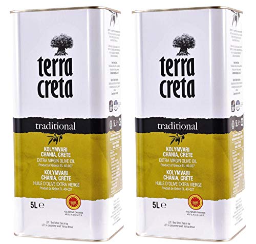 Terra Creta Olivenöl 2x 5,0l Kanister P.D.O. Kolymvari | Extra natives Olivenöl von Kreta | + 20ml Jassas Olivenöl