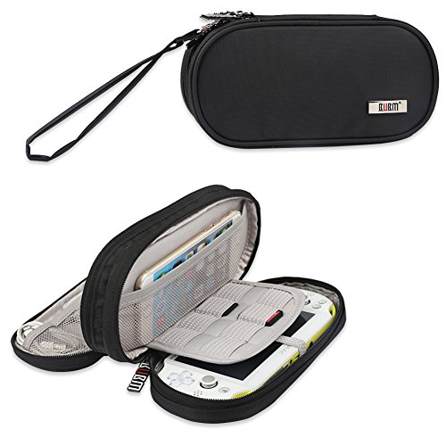 BUBM Sony PSV Tasche doppel - abteil etui, die tasche tragbare reiseveranstalter schutz für PS vita und anderes zubehör, Schwarz