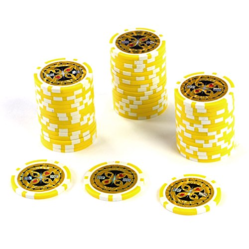 50 Poker-Chips Laser-Chips Metallkern 12g Poker Texas Hold`em Black Jack Roulette reflektierend Tokens Jetons Casino 1 Rolle Wert 1-10000 wählbar (Wert 1000)
