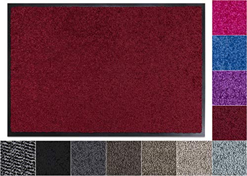 Jan Max Schmutzfangmatte - 8 Farben - Fußmatte mit 2900g/m2 PP Twisted Heatset Faser - 2,4l/m2 Feuchtigkeitsaufnahme - Sauberlaufmatte rot 80 x 120 cm Rot
