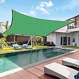 Sonnensegel, Rechteckig, 3M Shade, Gewebtes Netz, Terrassen-Gartensegel, Wasserdichtes Gartenzelt, 95% UV-Blockierung, Sofortiger Schutz,Green,9.8ft*9.8ft