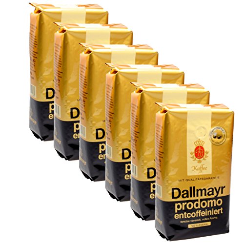 Dallmayr prodomo entcoffeiniert Ganze Bohnen, 500g 6er Pack