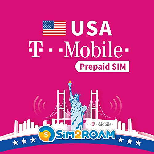 USA SIM-Karte T-Mobile 21 Tage Prepaid SIM-Karte unbegrenzt 4G Internetdaten, Anrufe, Texte T-Mobile Netzwerkabdeckung in den USA bundesweit