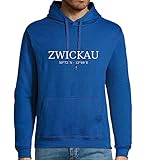 shirt84 Zwickau Koordinaten Männer Kapuzen Hoodie Blau Royal XXL