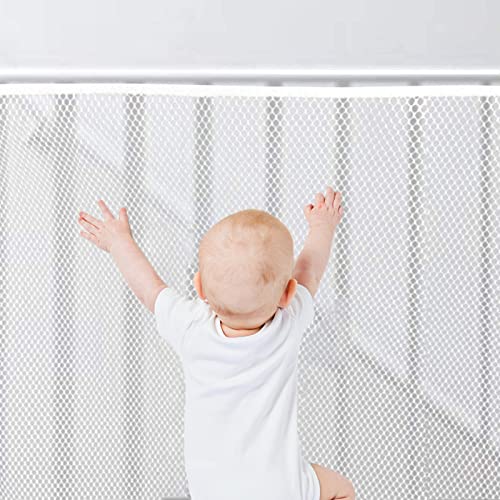 Treppen Schutznetz Kinder, Geländer Sicherheitsnetz, Treppenschutznetz für Kinder, Safety Net, Treppe Geländer Zaun Mesh, Sicherheitsnetz für Balkon, Baby Balkonnetz (2m x 78cm)