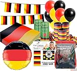 XXL Deutschland Deko Dekoration Set Fanartikel Tischdekoration mit über 50 Teilen für Fußball WM, EM