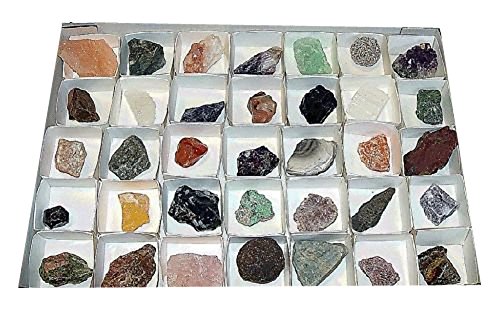 Mineralien Rohsteine Edelsteine Sammlung 40 Stück einzeln benannt z.B. Rosenquarz Bergkristall Amethyst Fluorit.(2152)