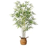 Kazeila Kunstpflanze Bambus Groß 140cm Kunstbaum Künstliche Pflanzen im Topf für Dekoratives Wohnzimmer Wohnung Balkon Büro(1Pack)