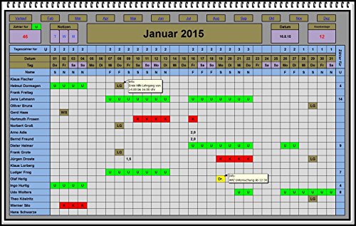 Digitaler Excel Urlaubsplaner 2022 2023 u.s.w Software Planungssoftware Dienstplaner Schichtplaner Personalplaner Urlaubskalender