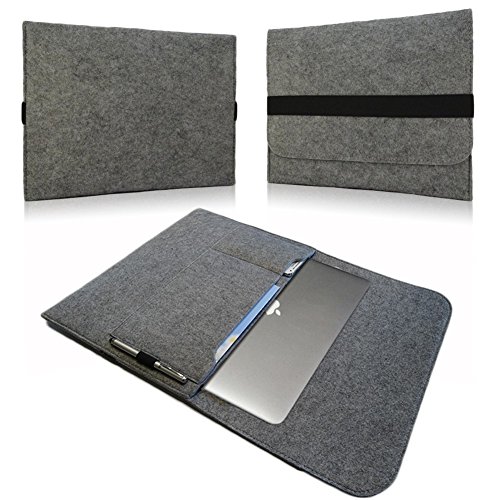 NAUC Hülle TrekStor SurfTab Duo W3 W2 W1 Tasche Notebook Filz Cover Case Sleeve Grau