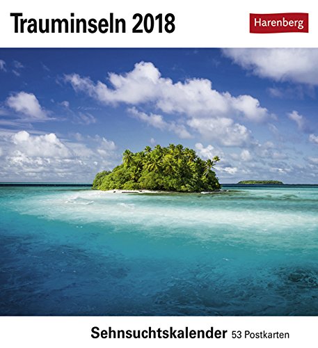 Sehnsuchtskalender Trauminseln - Kalender 2018 - Harenberg-Verlag - Postkartenkalender mit 53 heraustrennbaren Postkarten - 16 cm x 17,5 cm