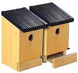 Royal Gardineer Vogelhaus: 2er-Set Tannenholz-Nistkästen für Wildvögel, 22x14x12 cm, vormontiert (Nistkasten für Meisen, Vogelhaus als Nistkasten, Bausatz)