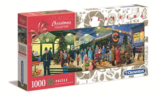Clementoni 39577 Panorama Christmas Collection – Puzzle 1000 Teile ab 9 Jahren, Erwachsenenpuzzle mit Panoramabild, Geschicklichkeitsspiel für die ganze Familie, ideal als Wandbild