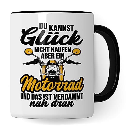 Motorrad Tasse Männer - Geschenke für Motorradfahrer - Du kannst Glück nicht kaufen aber ein Motorrad Becher - Kaffeetasse Sprüche Biker Herren - Kaffeebecher Bike Geschenkidee