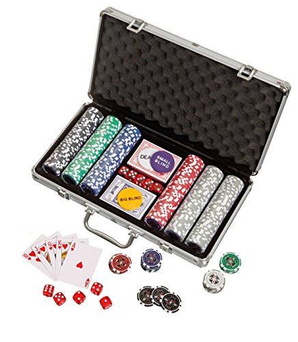 Philos 3757 - Pokerkoffer, Aluminiumkoffer, 300 Casino-Pokerchips (11,5g)