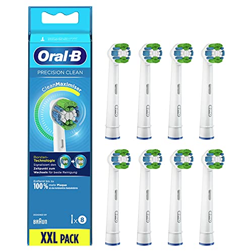 Oral-B Precision Clean Aufsteckbürsten für elektrische Zahnbürste, 8 Stück, mit CleanMaximiser-Borsten für optimale Zahnpflege