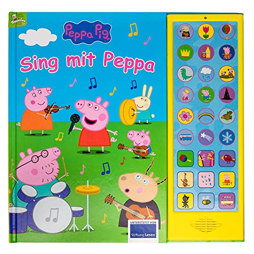 Peppa Pig - Sing mit Peppa Pig - 27-Button-Soundbuch mit 24 Seiten für Kinder ab 3 Jahren - mit bekannten Kinderliedern und Geräuschen: Tönendes Buch