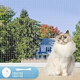 Aystkniet Katzennetz für Balkon Transparent 6 × 3M, 2,5 × 2,5cm Maschengröße Katzenschutznetz für Balkon mit Befestigungsseil und Zubehör, Katzennetze für Fenster Fenster Terrasse Innen und Außen