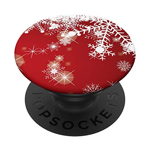 Snow Schnee Flocke XMAS Winter Weihnachten Christmas PopSockets PopGrip: Ausziehbarer Sockel und Griff für Handys/Tablets mit Tauschbarem Top