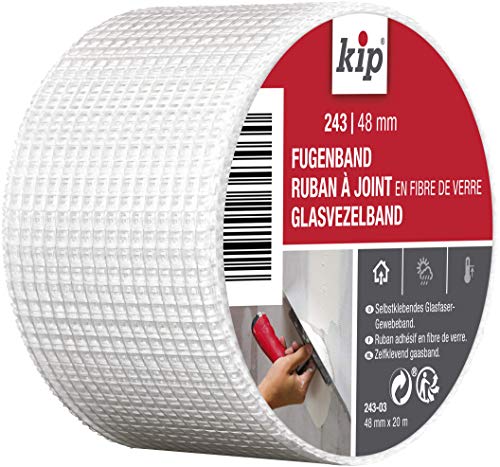 Kip Tape 243-03 Fugenband – Dichtungsband aus Glasfaser-Gewebe zum Abkleben von Fugen – 48mm x 20m