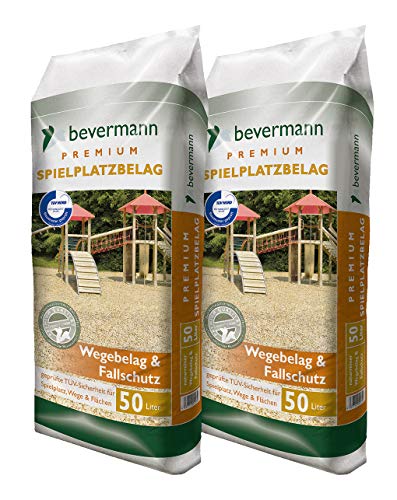 Floragard Bevermann Spielplatzbelag und Fallschutz 2x50 L • Spielplatz- und Wegebelag • naturreine Holzhackschnitzel • 100 L