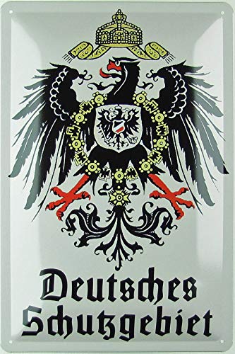 Generisch Blechschild 20x30 cm Retro Deutsches Schutzgebiet Adler Geschenk Magnet-Metall-Schild mit Sprüchen Vintage lustige Türschilder Bier Nostalgie Schild Deko Bar-Schild Beer Motiv