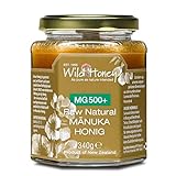 WILD HONEY - Raw Natural Manuka Honig MGO 500+ 340g im Glas I das Original I bekannt durch TV Sternekoch I Laborberichte und Zertifikate online